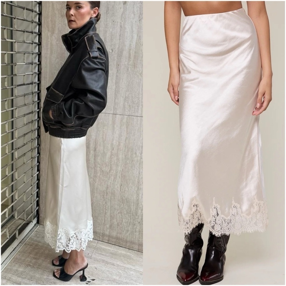 Lace hem Slip skirt